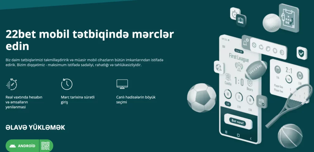 22Bet Casino Android Apk yükləmə seçiminin ekran görüntüsü
