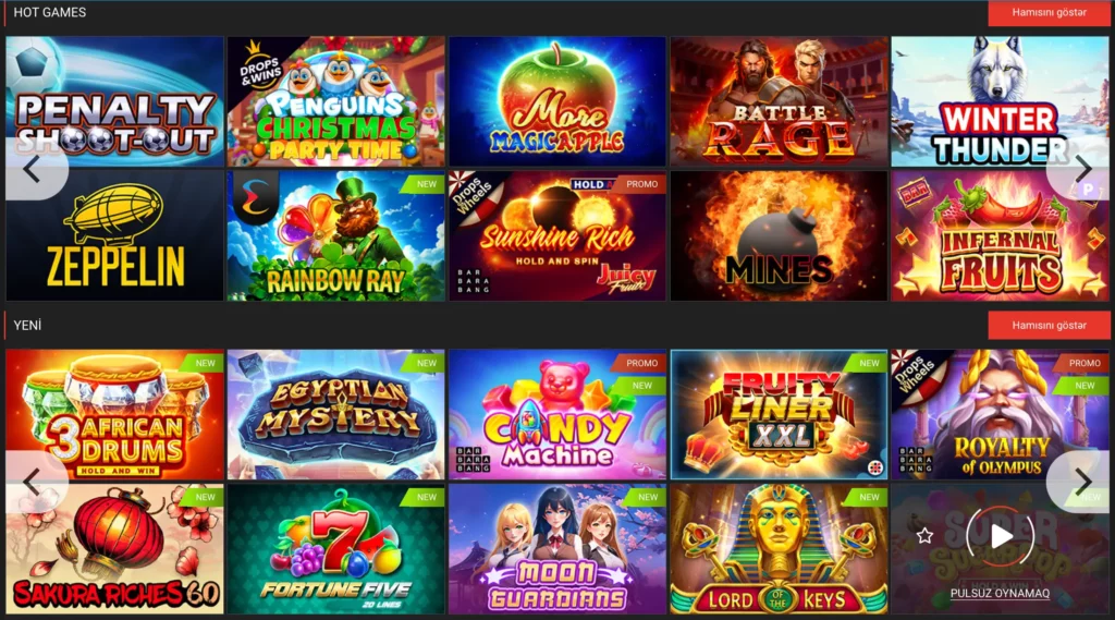 MegaPari Casino Oyunları
