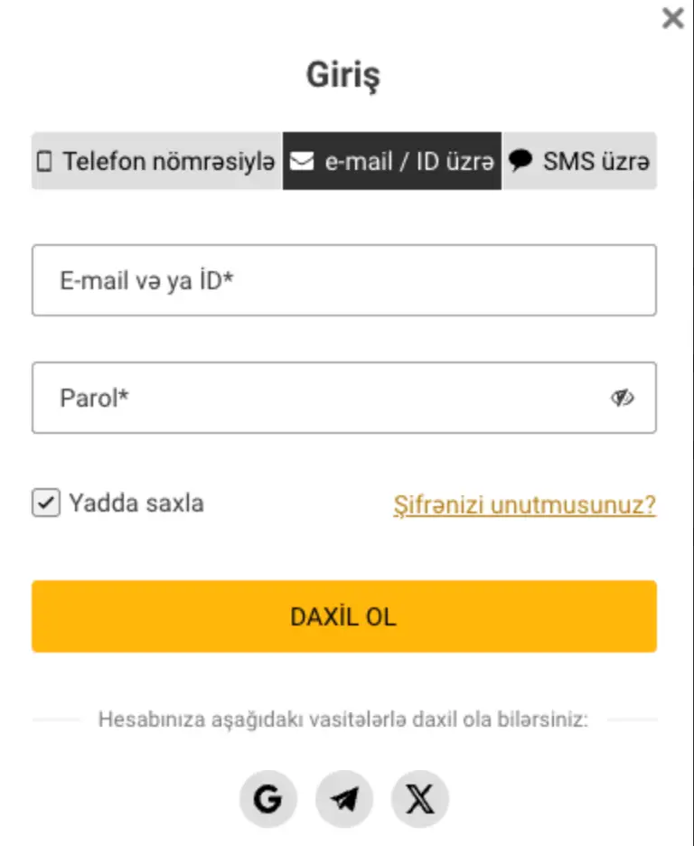 MelBet Azərbaycan Giriş Forması